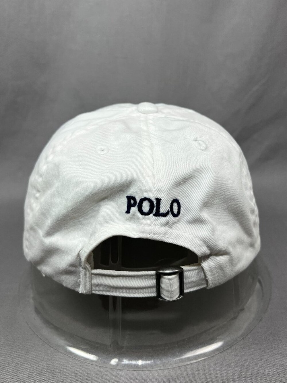 Polo Ralph Lauren Strapback Hat Adjustable White Navy Pony Dad Youth Kids 8-20 - Picture 3 of 16